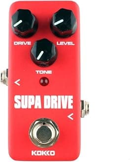 Guitar Mini Effects Pedal Supa Drive - Warm and Clean Overdrive Effect Sound Processor Portable Accessory for Guitar and Bass - FOD5
