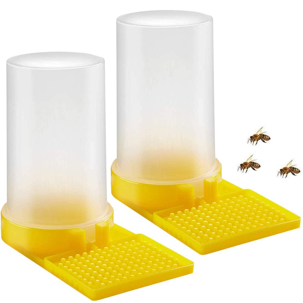 2 Pack Bee Water Feeder Beehive Beekeeping Water Beehive Entrance Feeder Drinking Beekeeping Butterfly Bath Bowl Bee Watering Station for Outdoor Garden Yard Decor