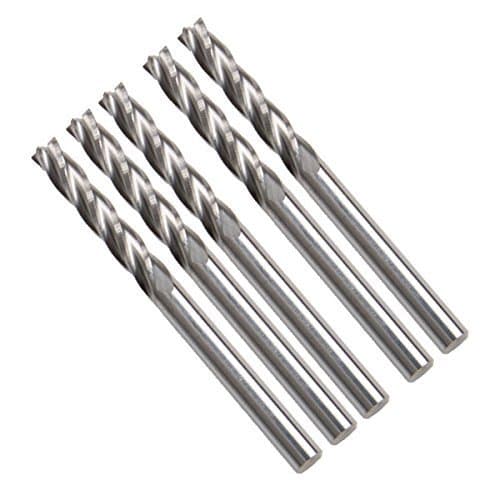 1/8" Carbide CNC 4 Flute Spiral Bit End Mill Cutter, 5 Piece