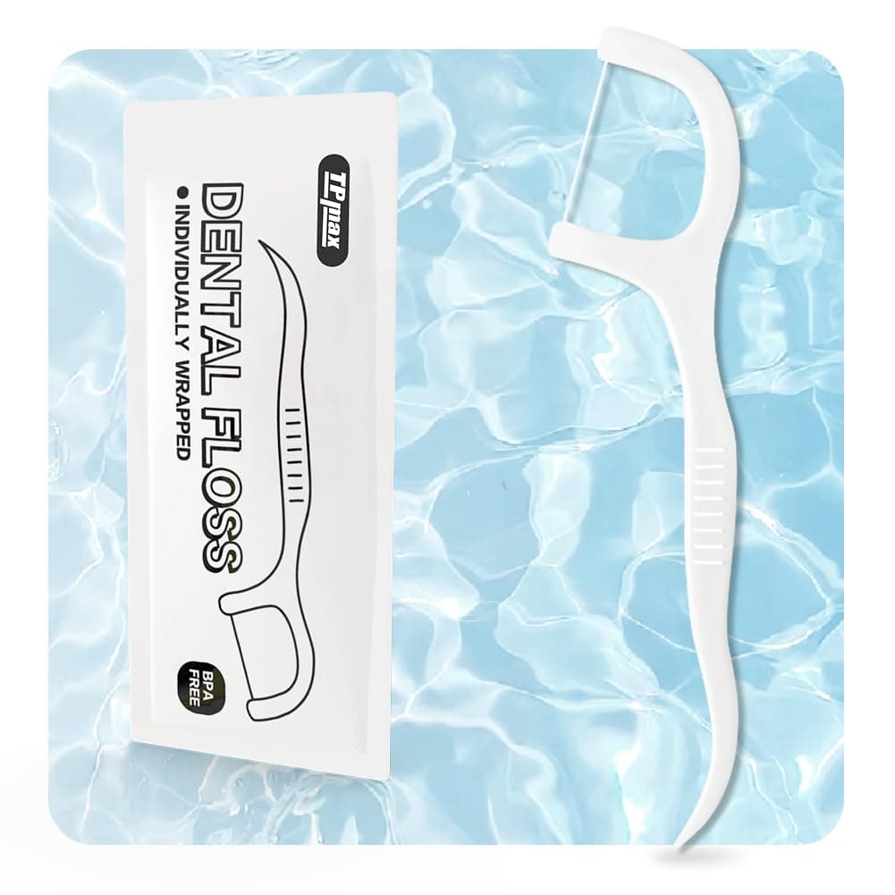 150 Count Dental Flossers Each Individually Wrapped, Floss Singles Bag, Travel Hotel Restaurant Office Car Dental Floss, Floss Picks Oral Care Teeth Clean Flat Wire