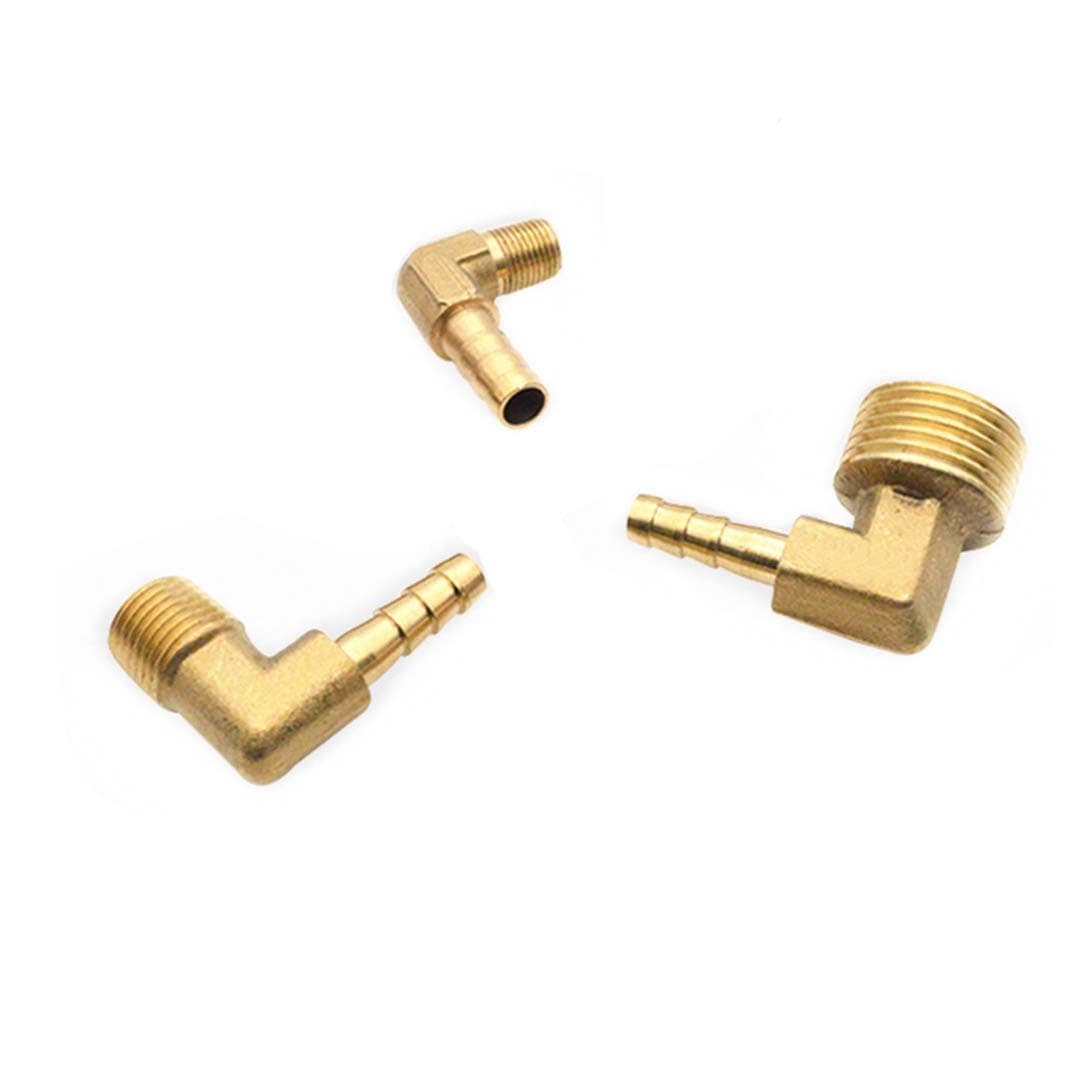 Hose Barb ID 6-19Mm 90 Degree Male Thread 1/8" 1/4" 3/8" 1/2" BSP Elbow Brass Barbed Fitting Coupler Adapter Copper 8mm 1/2"