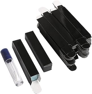 COSIDEA 50 pieces 350gms lip gloss paper box, lipgloss mascara eyeliner packing box for DIY cosmetic, (20 * 20 * 110mm, Black)