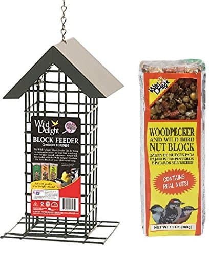 Wild Delight Block Feeder with Woodpecker Nuthatch N Chickadee Block