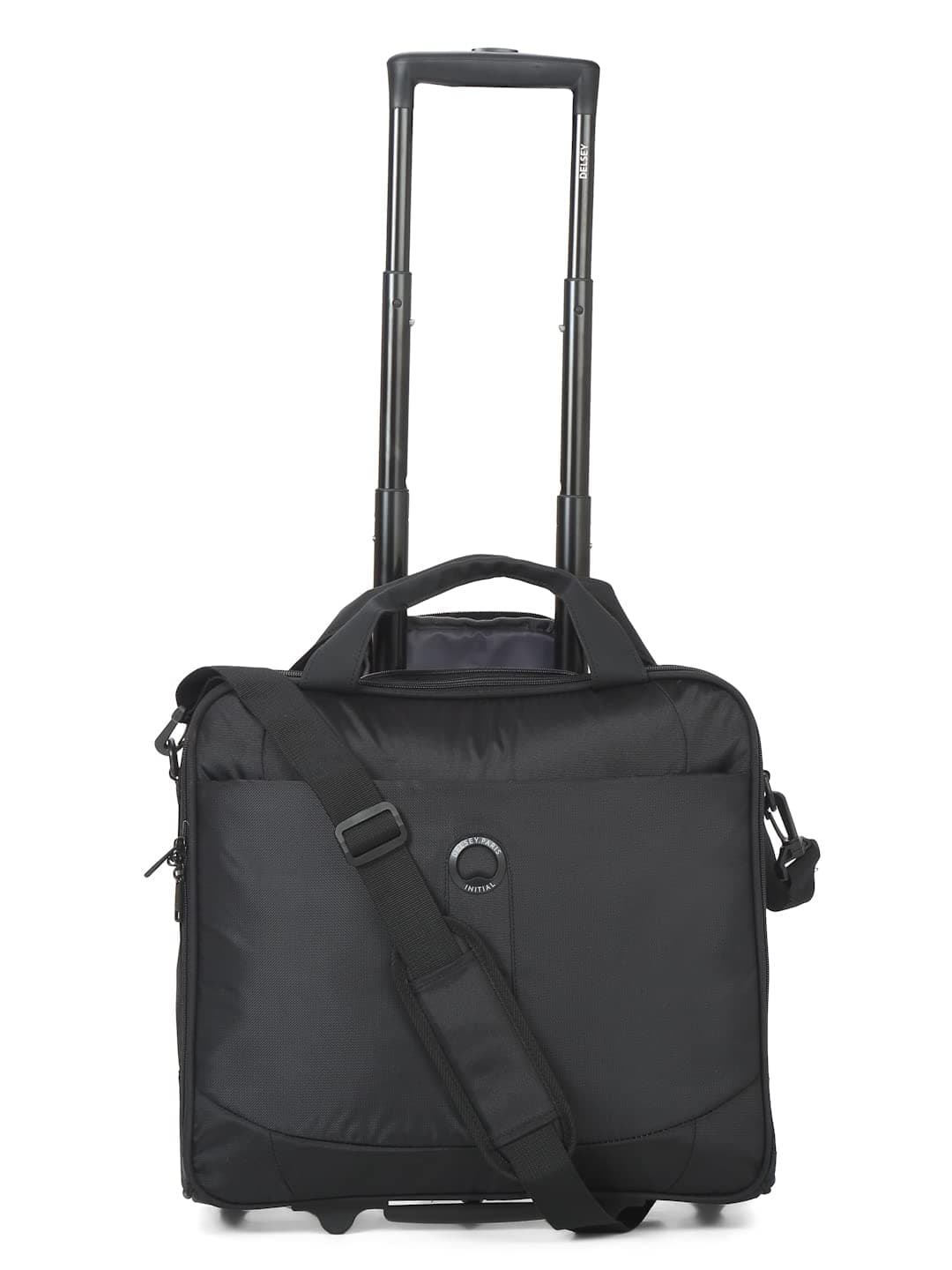 Delsey Paris Polyester 14 cms Datum Cabin Trolly Bagpack Pc Protection (Black)