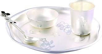 GoldGiftIdeas Silver Plated Dinner Set for Gift, Baby Dinner Set, Silver Plated Gift Items/Perfect for Birthday and Return Gift