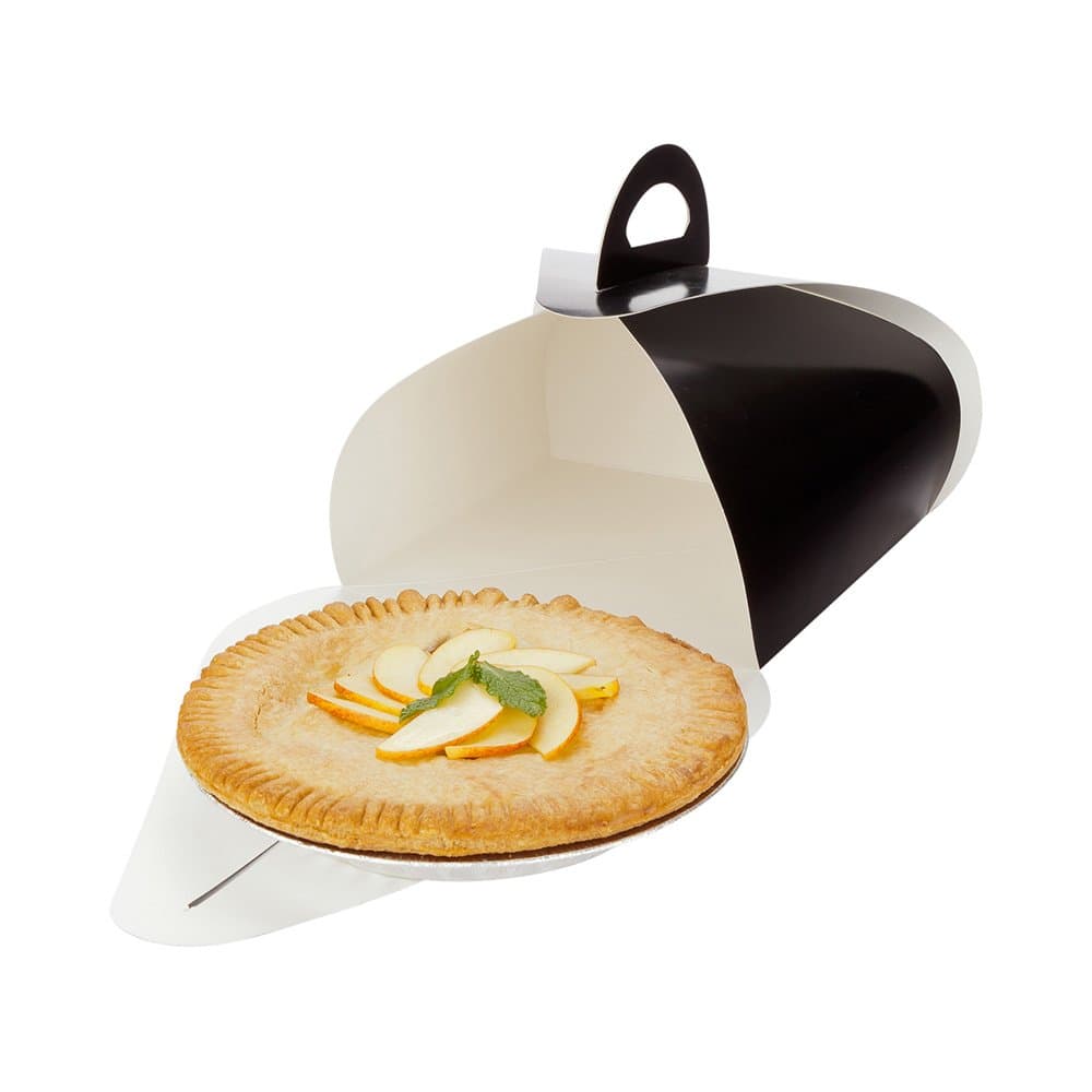 Pastry To Go Box, Cake To Go Box, Pie To Go Box with Handle - Lunch To Go Box - 7.8" - Black - 100ct Box - Restaurantware