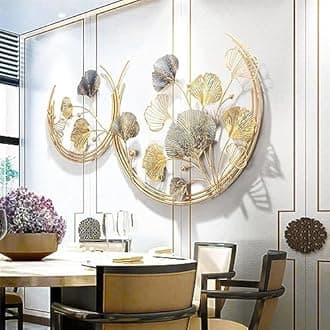 - RIZIK STORE Metal Abstract Figures Wall Sculpture For Home Decor, Living Room & Bedroom (Double Moon) (44X27 Inches)