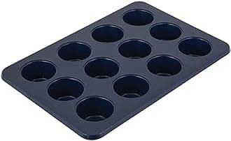 KitchenAid 12-Cup Nonstick Aluminized Steel Muffin Pan, Ink Blue