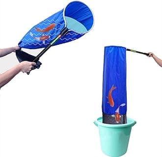 Koi Fish Tank Net, Semi-Permeable Fishing Soft Lightweight Mesh Basket Aquarium Netting Long Handle Large Koi Sock Net for Large Fish Eggs Safety, Isolating, Transfer