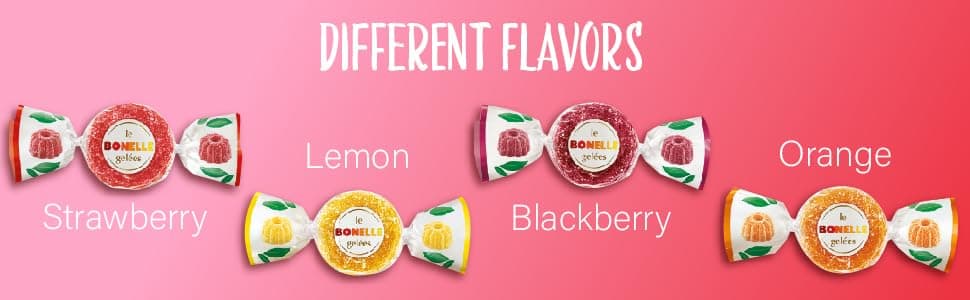 2.2 LB Bonelle Jelly Candy - Assorted Fruit - Gluten Free & Vegan - Individually Wrapped - Bulk Bags By Lyza's Sweets & Treats