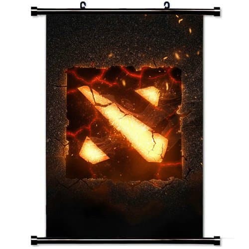 Gaming Wall Posters,War Cracks Logo Dota Home Decor Wall Scroll Poster Fabric Painting 23.6 X 35.4 Inch (60cm X 90 cm)