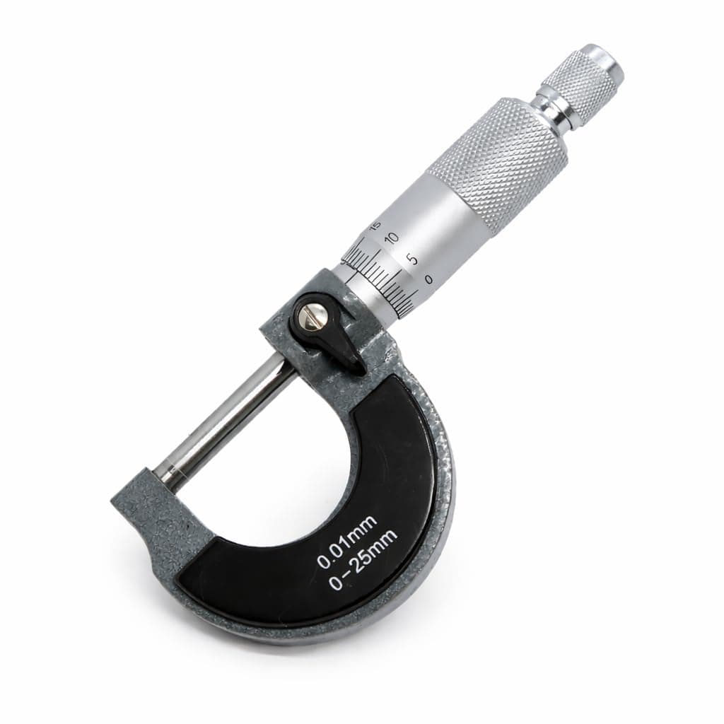 External Micrometer Metric 0-25mm High Precision with Carbide Tipped Anvils Metalworking Engineering and Mechanic Car Repair Precise Measuring Tool TOPWAY 401301