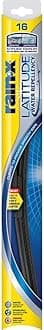 Rain-X Latitude Water Repellency 2-n-1 Wiper Blades | Pack of 1 | Size 16 Inches | Enhanced Visibility | New Water Repellent Technology | Long Lasting Performance | Clears & Repels