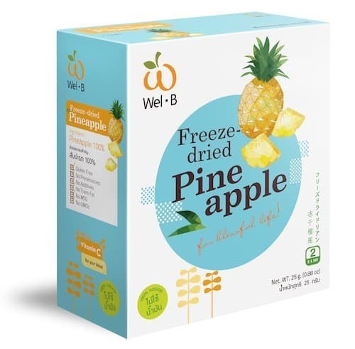 Freeze Dried Fruit Bulk, Lychee/Strawberry/Mango/Pineapple/Peach/Apricots/Durian - 25g (0.88 Oz) (Pineapple)