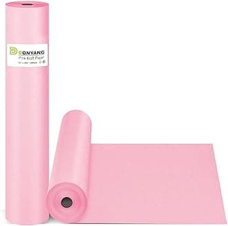 Pink Wrapping Paper 15"x450", Light Pink Bulletin Board Construction Craft Poster Color Art Coloring Decorative Paper Roll, Mother's Day Birthday Bouquet Flower Valentines Gift Wrap, Floral Supplies