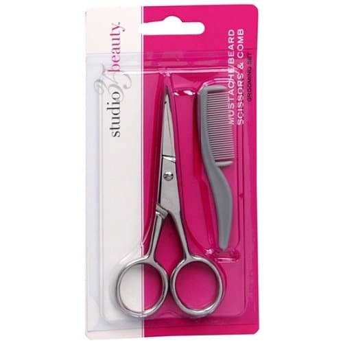 Studio 35 Beauty Mustache/Beard Scissors & Comb Grooming Set, 1 set