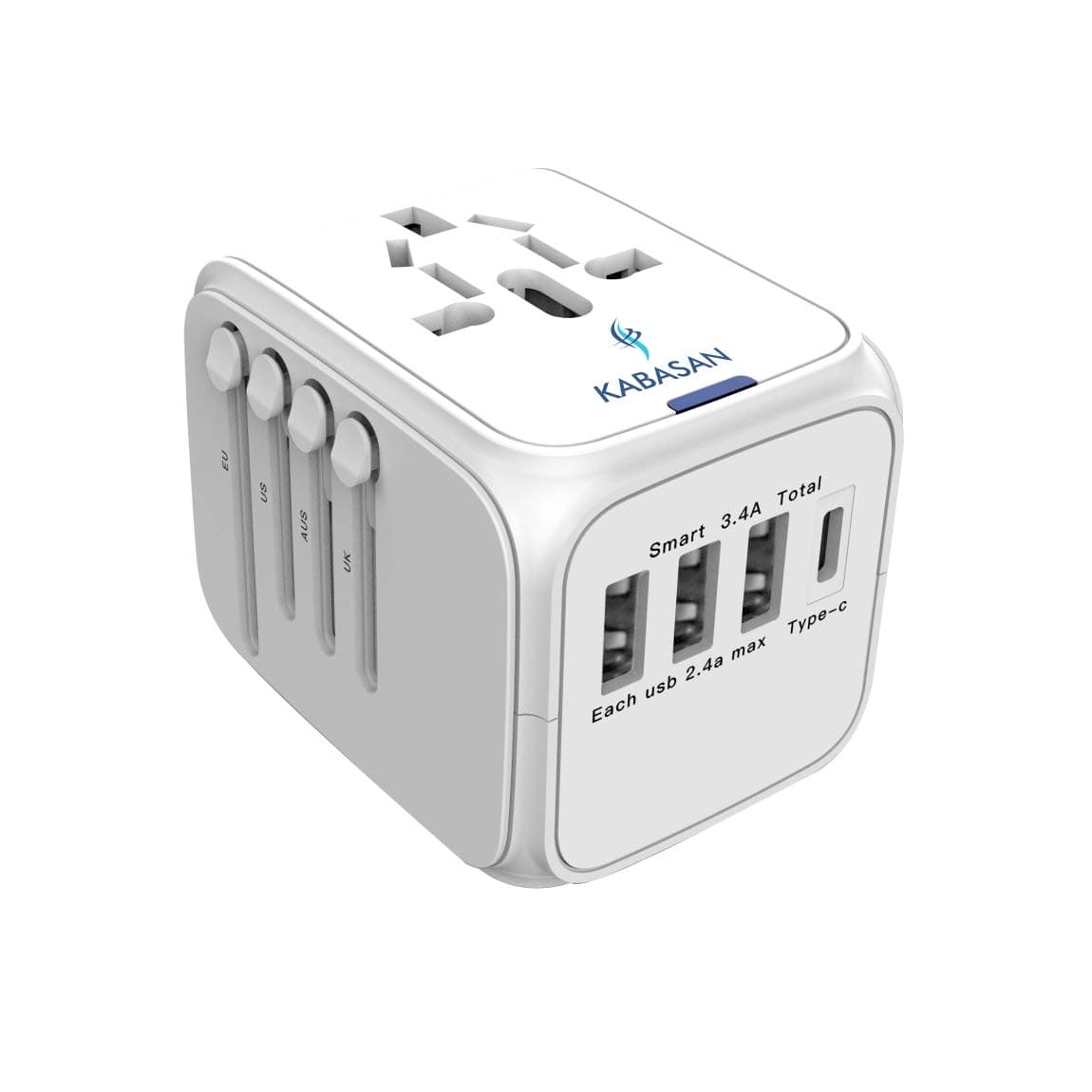 Clearance International Power Adapter Type C - Universal All in One Worldwide Travel Adapter, International Wall Charger, Power Plug Adapter with 4 USB Charging Ports