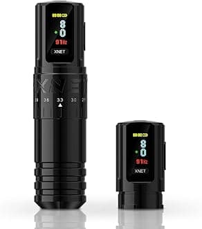 Xnet Vipera Tattoo Machine - Wireless Tattoo Gun, Adjustable Stroke Rotary Cartridge Tattoo Pen with Extra 2400mAh Battery Coreless Motor Tattoo Supply for Professional Tattoo Artists& Beginners,Black