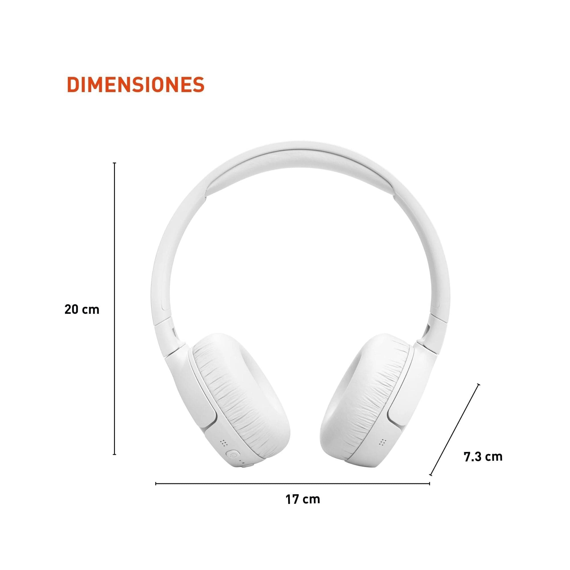 JBL Tune 670NC - Adaptive Noise Cancelling with Smart Ambient Wireless On-Ear Headphones, Up to 70H Battery Life with Speed Charge, Lightweight, Comfortable and Foldable Design (White)