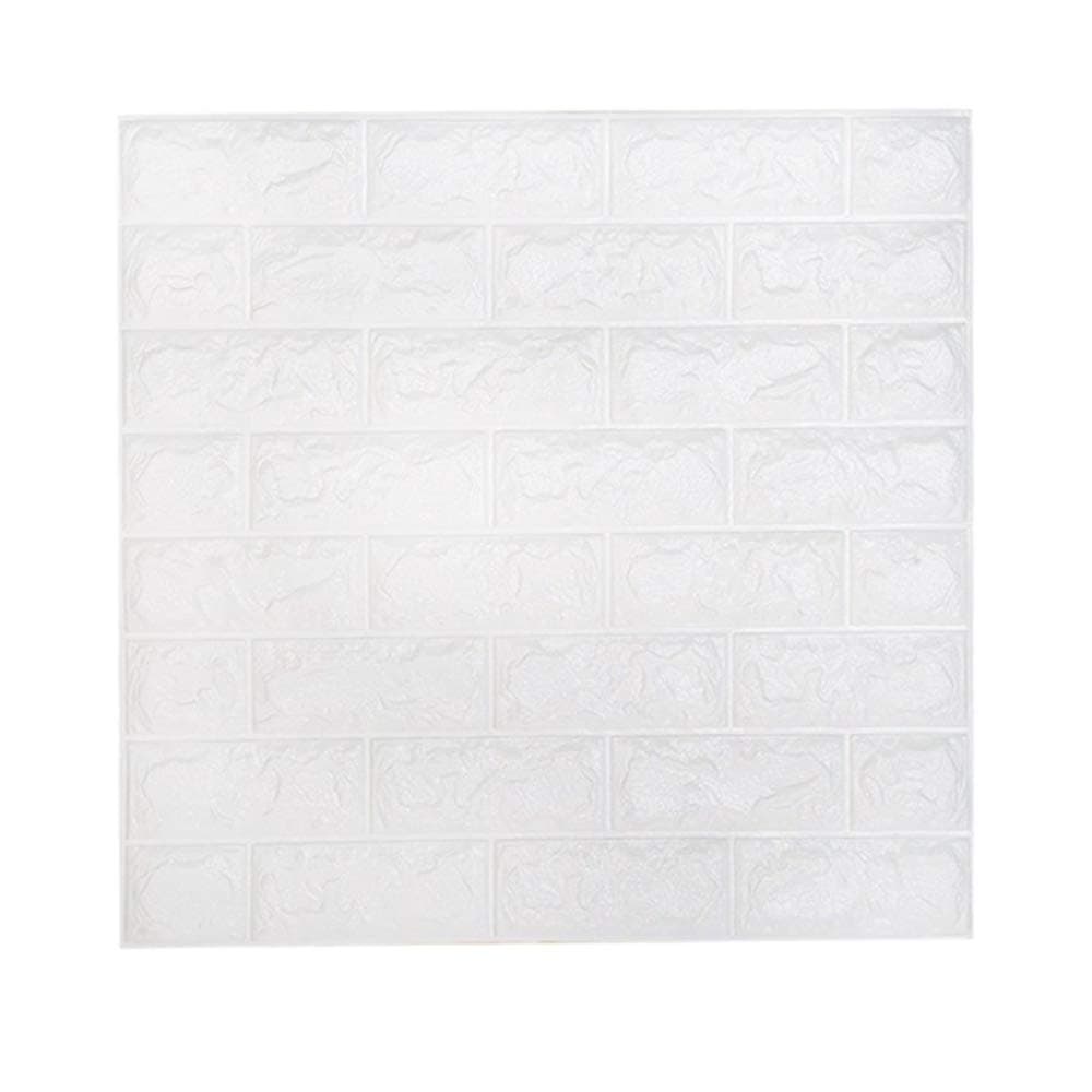 5 Piece 3D Brick Wallpaper, Removable Peal and Stick PE Foam Wall Sticker for Living Room Home Office