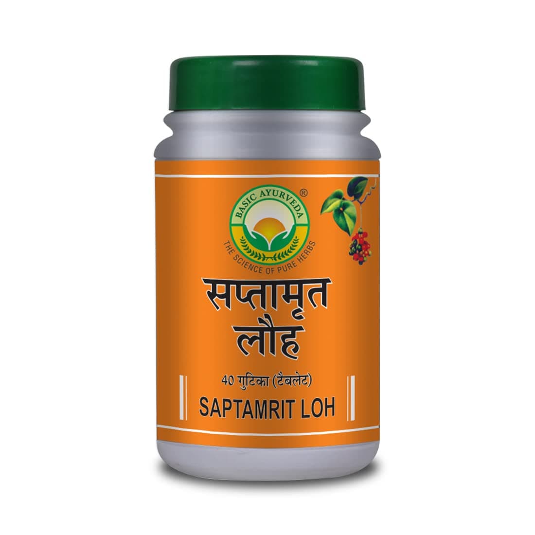 Basic Ayurveda Saptamrit Loh 40 Tablets (Pack of 2) | Ayurvedic Herbal Iron Supplement | Traditional Ayurvedic Formula for Wellness & Vitality | No Artificial Additives
