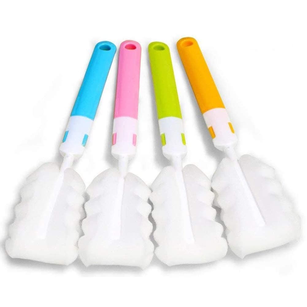 Water Bottle Brush Cleaner Sponge Long Handle Kitchen Scrub for Baby Bottle Coffe Tea Glass Cup,No Scratch Washing Cleaning Tools Pack of 2