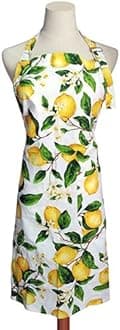 G2PLUS Adjustable Women's Kitchen Apron Thin Cotton Cooking Baking Garden Chef Apron with Pocket Great Gift for Wife Ladies Lovely Lemon Tree Floral (Lemon)
