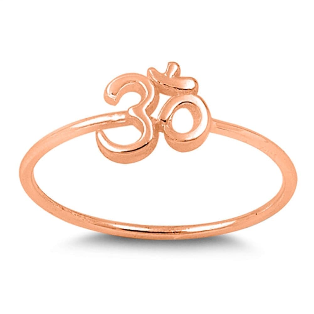 CHOOSE YOUR COLOR Sterling Silver Om Sign Ring