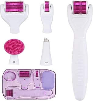 HICITIDerma Stamp Mesotherapie Microniddle Roller for Face Body Beard Derma Roller Titanium For Hair Growth Mesoroller dermaroller For Face Machine Skin Care mesoscooter for face mts (6 IN 1)