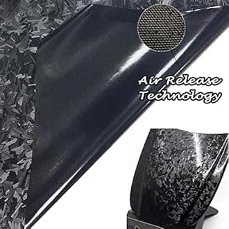 Black Forged Carbon Fiber Vinyl Wrapping Roll, Lypumso Matte Black Car Wrap Vinyl Bubble Free Air Release Auto DIY Sticker Car Motorcycle Self Adhesive Sticker (Black Tattoo Carbon, 1ft x 10ft)