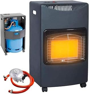 BARGAINS-GALORE 4.2KW CALOR GAS PORTABLE CABINET HEATER FIRE BUTANE WITH REGULATOR & HOSE NEW