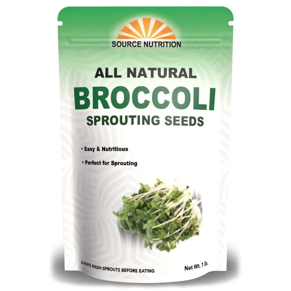 1 lb Broccoli Sprouting Seeds - Perfect for Sprouting & Microgreens, Rich in Sulforaphane, USA Grown (Resealable Bag)