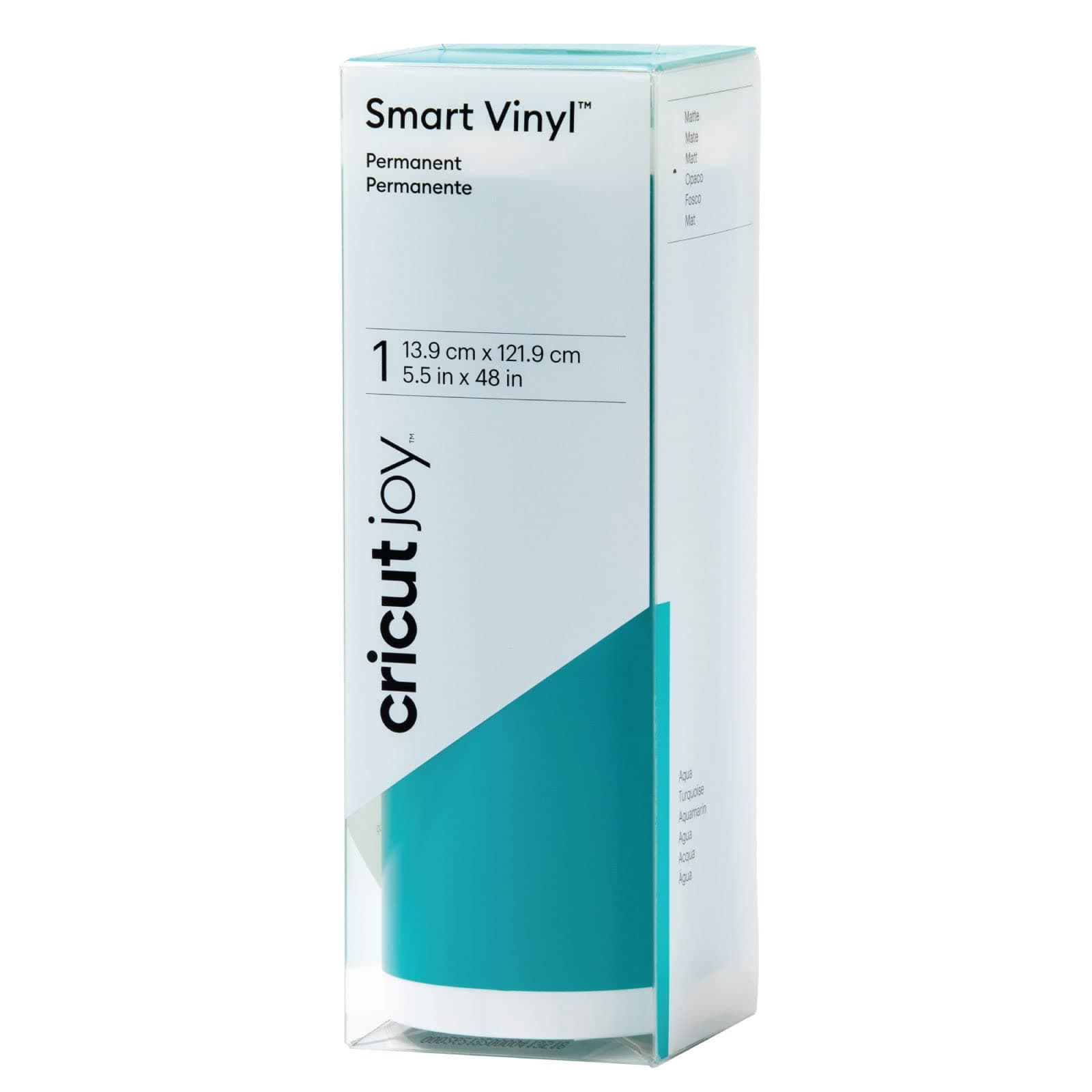 Cricut Joy Smart Vinyl Permanent | Aqua (Matte) | 1.2m (4ft) | Self Adhesive Roll | for use with, 2009844, Blue