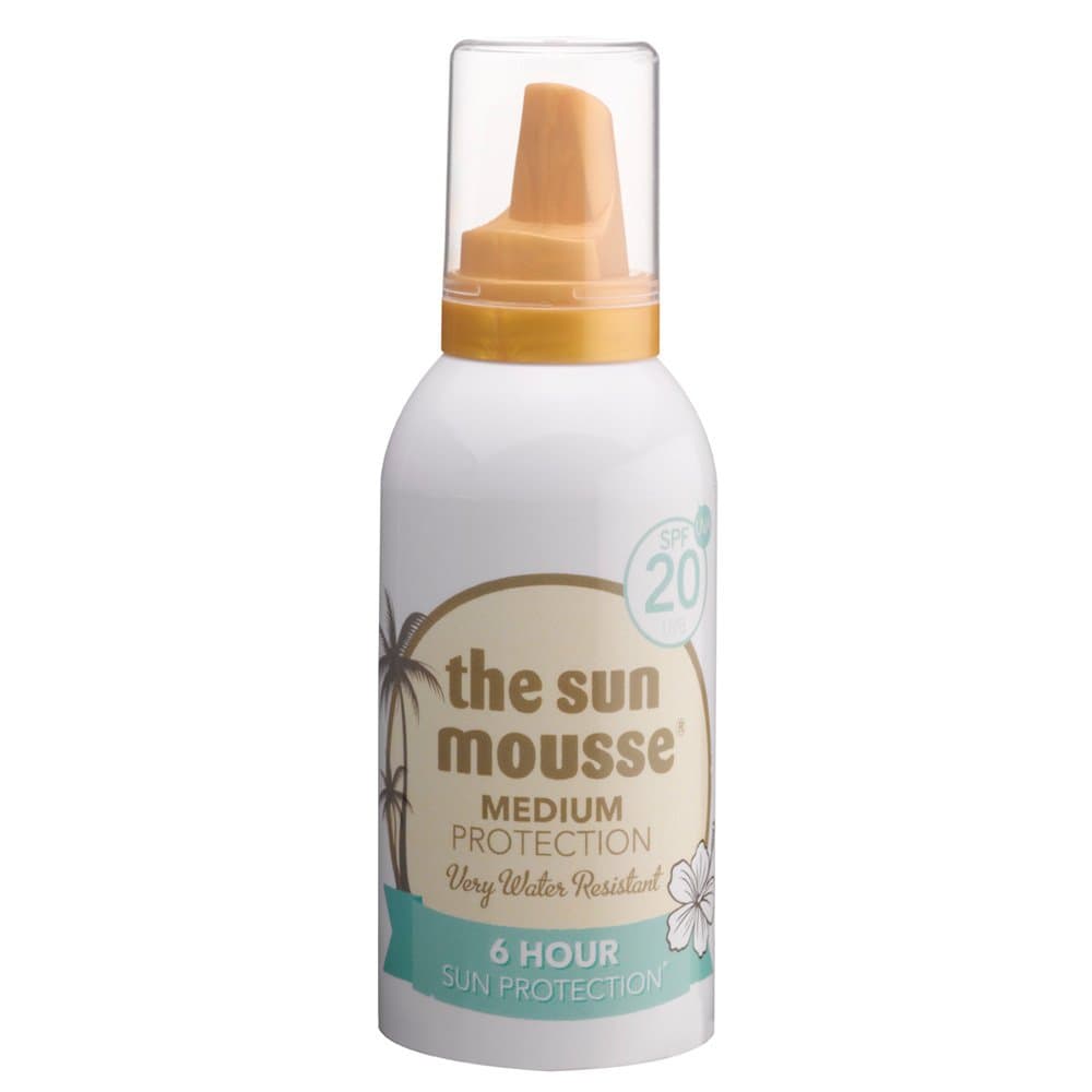 The Sun Mousse - SFP 20 Sun Cream - Instant 6 Hour Protection - Non Sticky, Waterproof, Gentle on Skin, Fragrance free