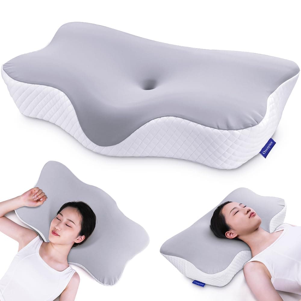 Cervical Pillow for Shoulder and Neck Pain Relief, Memory Foam Neck Pillow, Ergonomic Orthopedic Neck Support Pillow for Side Back Stomach Sleeping