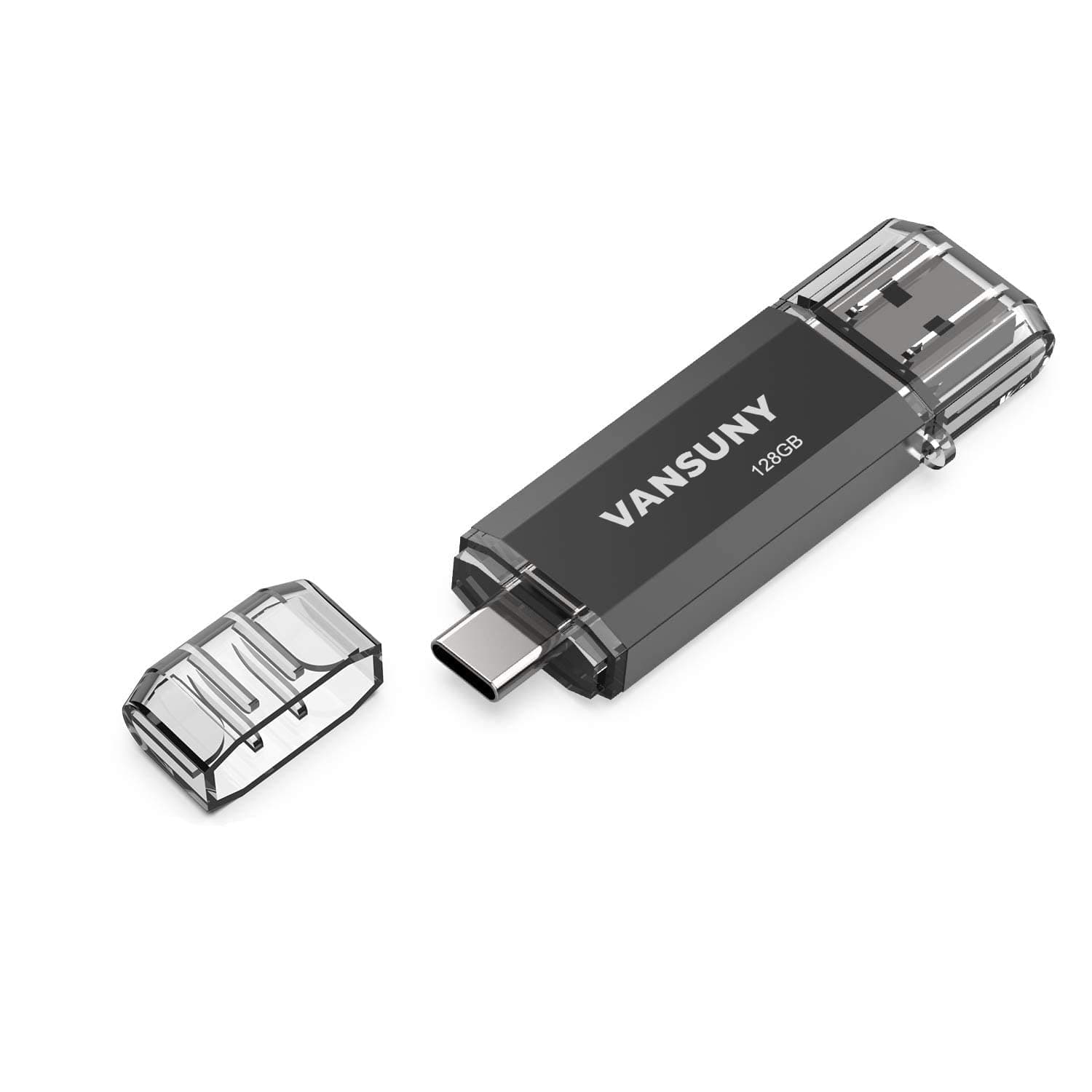 128GB USB C Flash Drive 2 in 1 OTG USB 3.0 + Type C Memory Stick with Keychain Dual Type C Thumb Drive Photo Stick Jump Drive for Android Smartphones, Computer, Tablet, PC