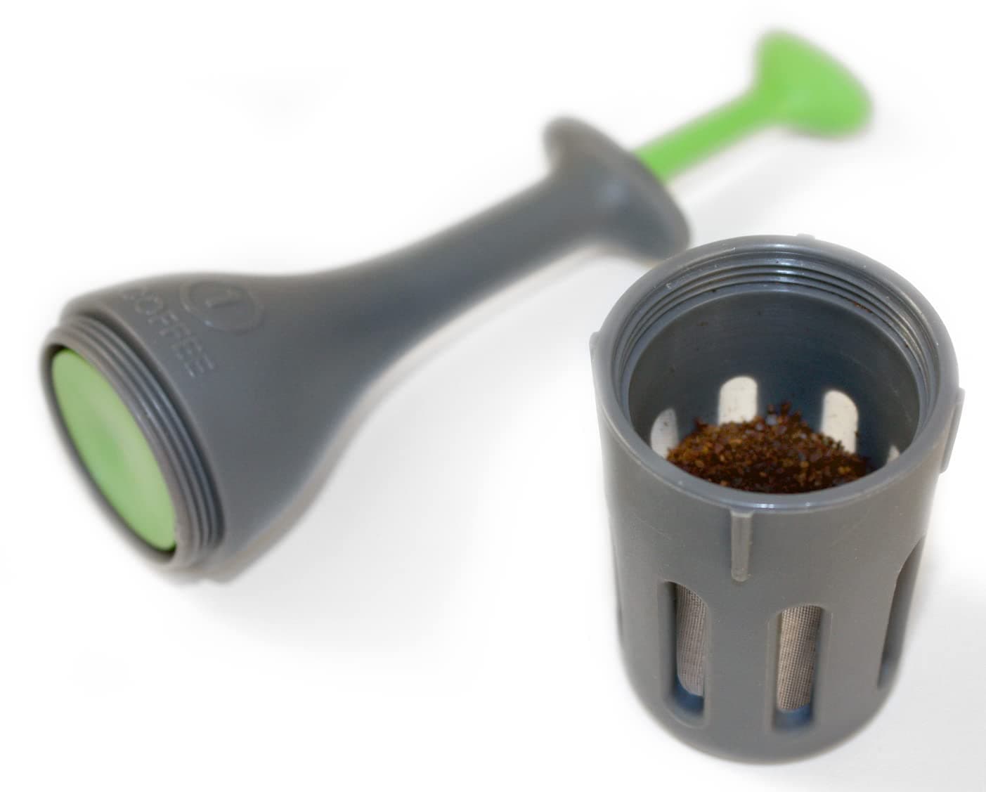 Healthy Steps by Jokari 229966 - Coffee Press - Easy Brew Single Portion of Real Coffee with Less Mess - Grey