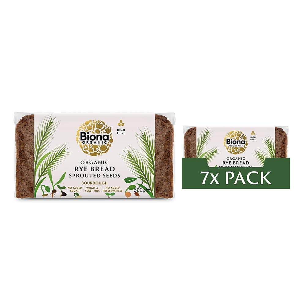 Biona Rye Vitality Bread with Sprouted Seeds Organic, Pack of 7