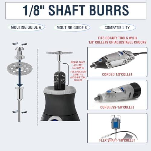 Lukcase 10 pcs Diamond Cutting Wheel Cut Off Discs Coated Rotary Tools W/Mandrel 22mm for Dremel
