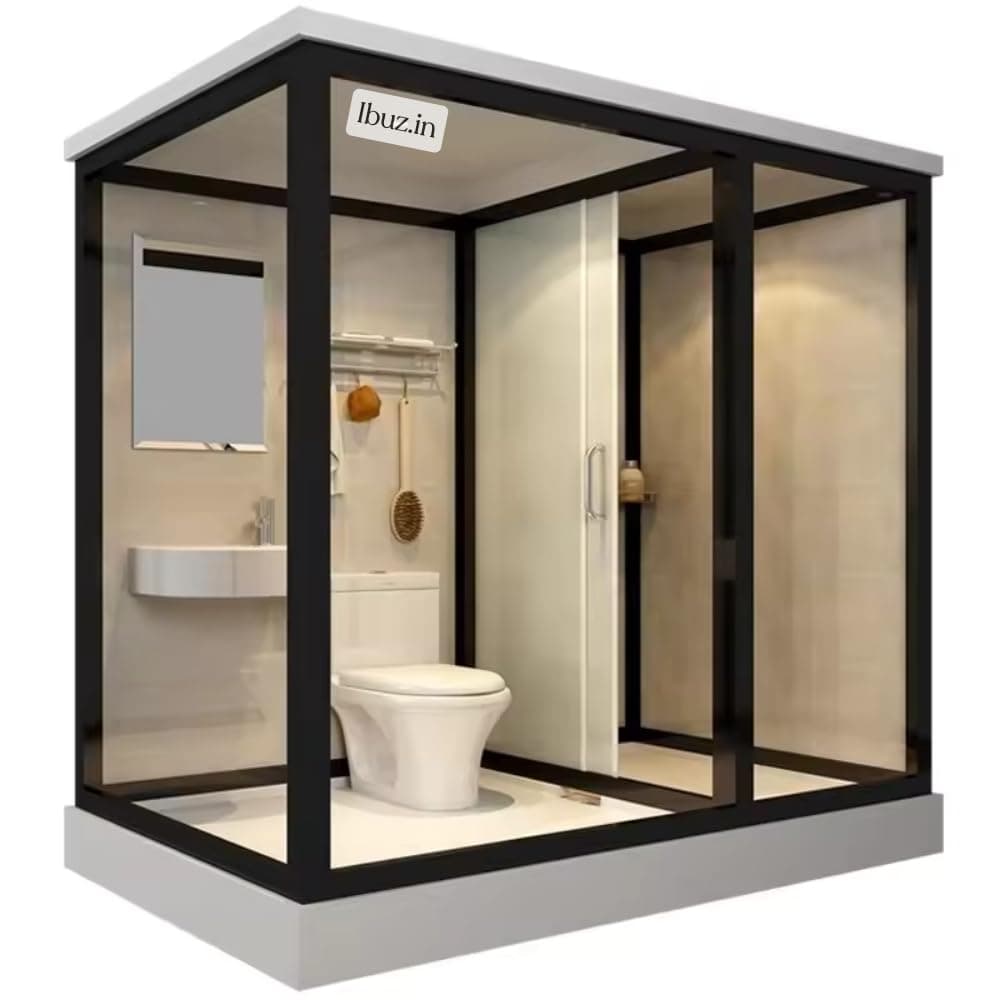 Prefab Luxury Integrated Bathroom Pod All in One Modular Shower Room & WC Unit for Hotels,Residences, & Commercial Spaces (SIZE, Medium 74X47X84 INCH 5, All-in-One Bathroom Module)