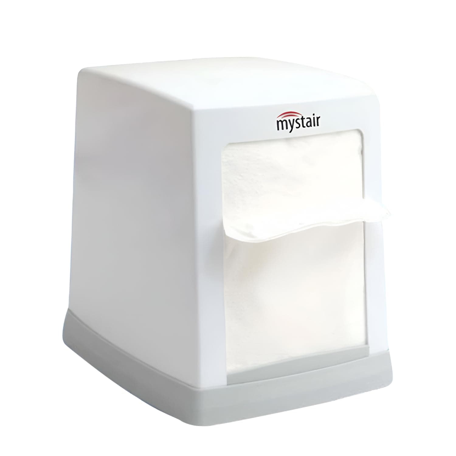 Mystair Premium Cube Napkin, Tissue Dispenser Box - Tabletop L-Fold for Home, Office, Hotel, Restaurant (White) - Large Storage Capacity, Durable Construction