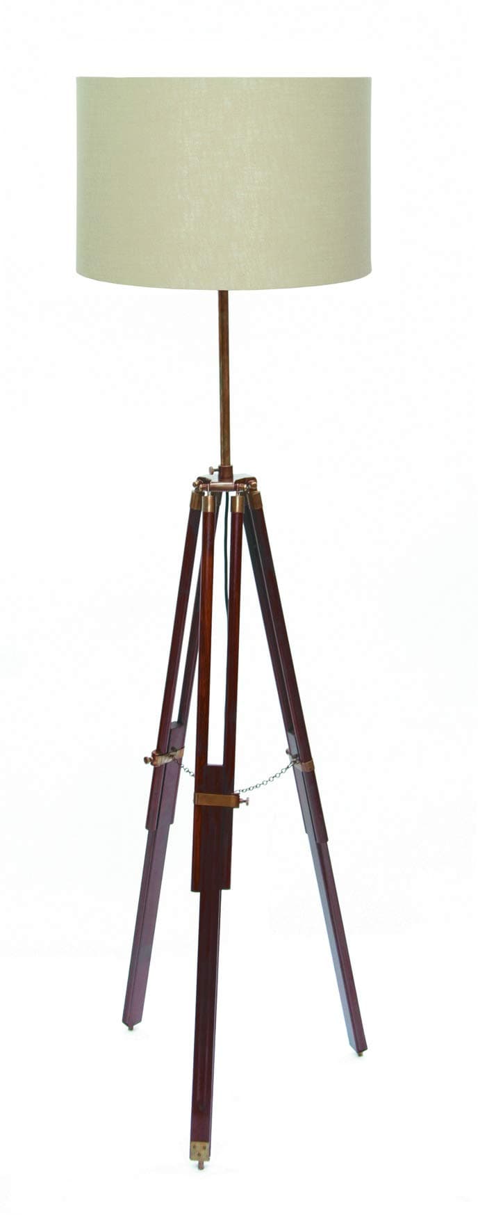 866-Ab Wood Tripod Floor Lamp Base Only, Dark