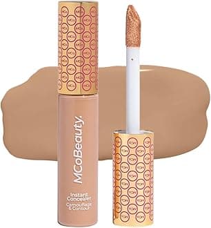 MCoBeauty Instant Concealer Camouflage and Contour Warm Beige - Full Coverage Cream Concealer Dark Circles Blemishes - Brightening Highlighting Contouring Face Makeup - Cruelty Free Vegan - 1 Count