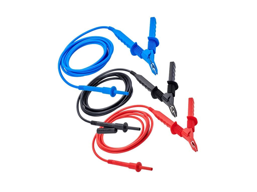 AEMC 2151.3 - Lead Replacement Set of 3, 10 ft 5kV Safety w/Clips for Megohmmeter Models 5050, 5060, 5070, and 6505