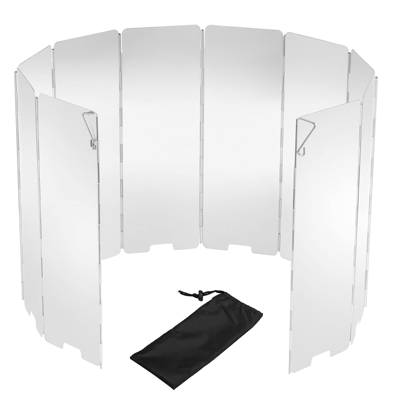 Camp Stove Windscreen, 10 Plates Lightweight Camping Stove Windshield Folding Outdoor Picnic Cooker Wind Screen for Camping Burner, Backpacking, Butane, Alcohol Stoves Wind Shield