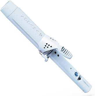VODANA Professional GlamWave Ceramic Curling Iron, Long-Lasting Natural Curls, Instant Heat, Hair Curler, Curling Wand, Available in USA (1.4 inch, Creamy Blue)
