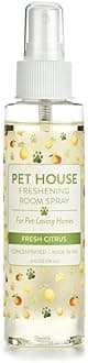 Pet House Pet Friendly Freshening Room Spray in 6 Fragrances - Non Toxic - Concentrated Air Freshening Spray Neutralizes Pet Odor – Effective, Fast-Acting – 4 oz - (Fresh Citrus)