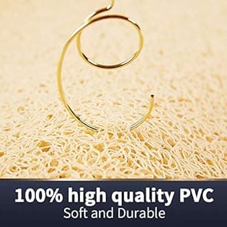 Asvin Soft Textured Bath, Shower, Tub Mat, 35x16 Inch, Phthalate Free, Non Slip Comfort Bathtub Mats with Drain, PVC Loofah Bathroom Mats for Wet Areas, Quick Drying, Beige, 35'' x 16''