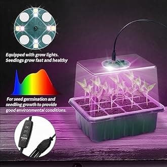 Seed Starter Tray Seedling Starter Kits, Plant Starter Kit with Humidity Domes and Base Indoor Greenhouse Mini Propagator Station for Seeds Growing Starting