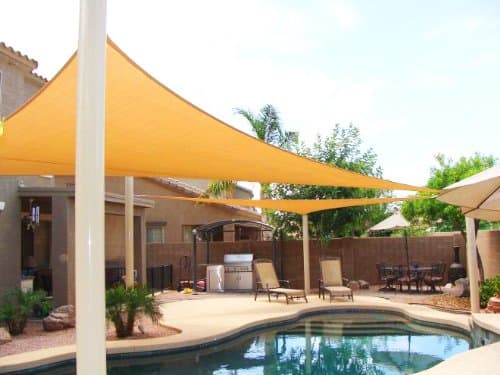 Petra's 20 Ft. X 20 Ft. X 20 Ft. Triangle Desert Sand Sun Sail Shade. Durable Woven Outdoor Patio Fabric w/ Up To 90% UV Protection. 20x20x20 Foot.